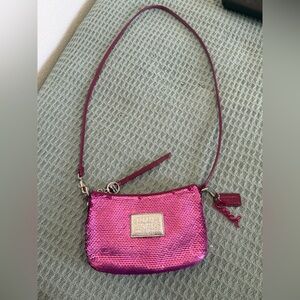 Coach Poppy disco sequin mini crossbody in hot pink